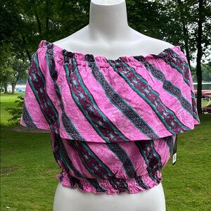 NWT Wrangler Retro off the shoulders  crop blouse M